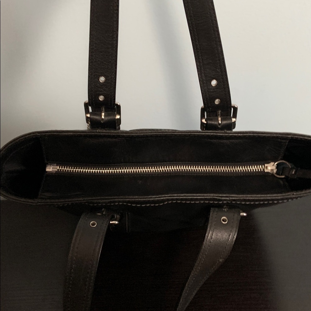 Coach Hampton Black Leather Tote Bag #F10194 - Picture 4 of 13